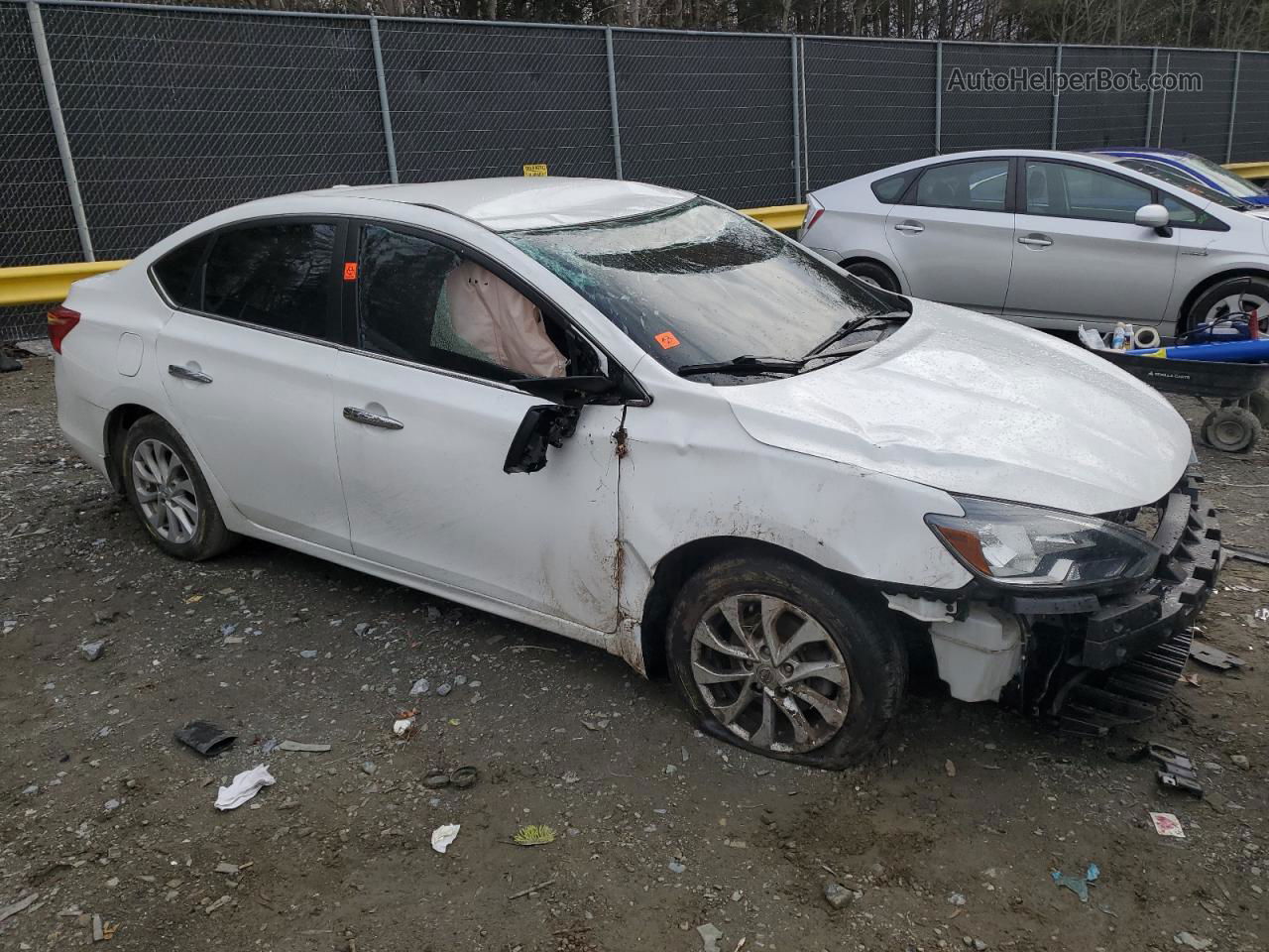 2019 Nissan Sentra S White vin: 3N1AB7AP3KY258981