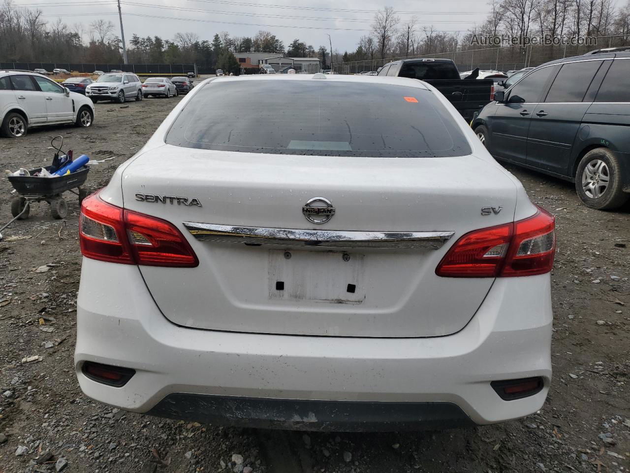 2019 Nissan Sentra S White vin: 3N1AB7AP3KY258981