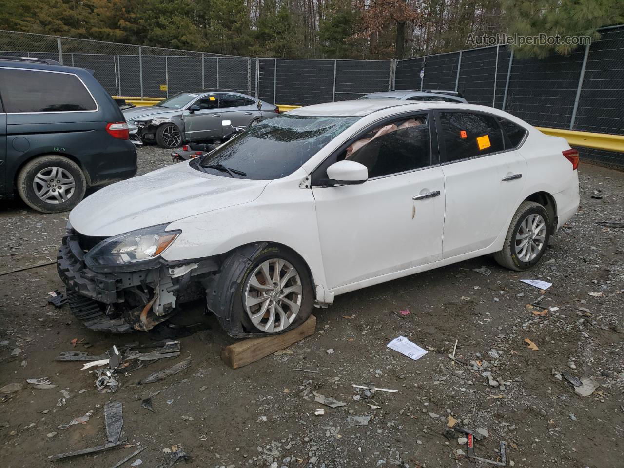 2019 Nissan Sentra S White vin: 3N1AB7AP3KY258981