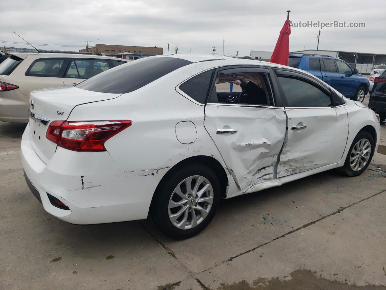 2019 Nissan Sentra S Белый vin: 3N1AB7AP3KY275523