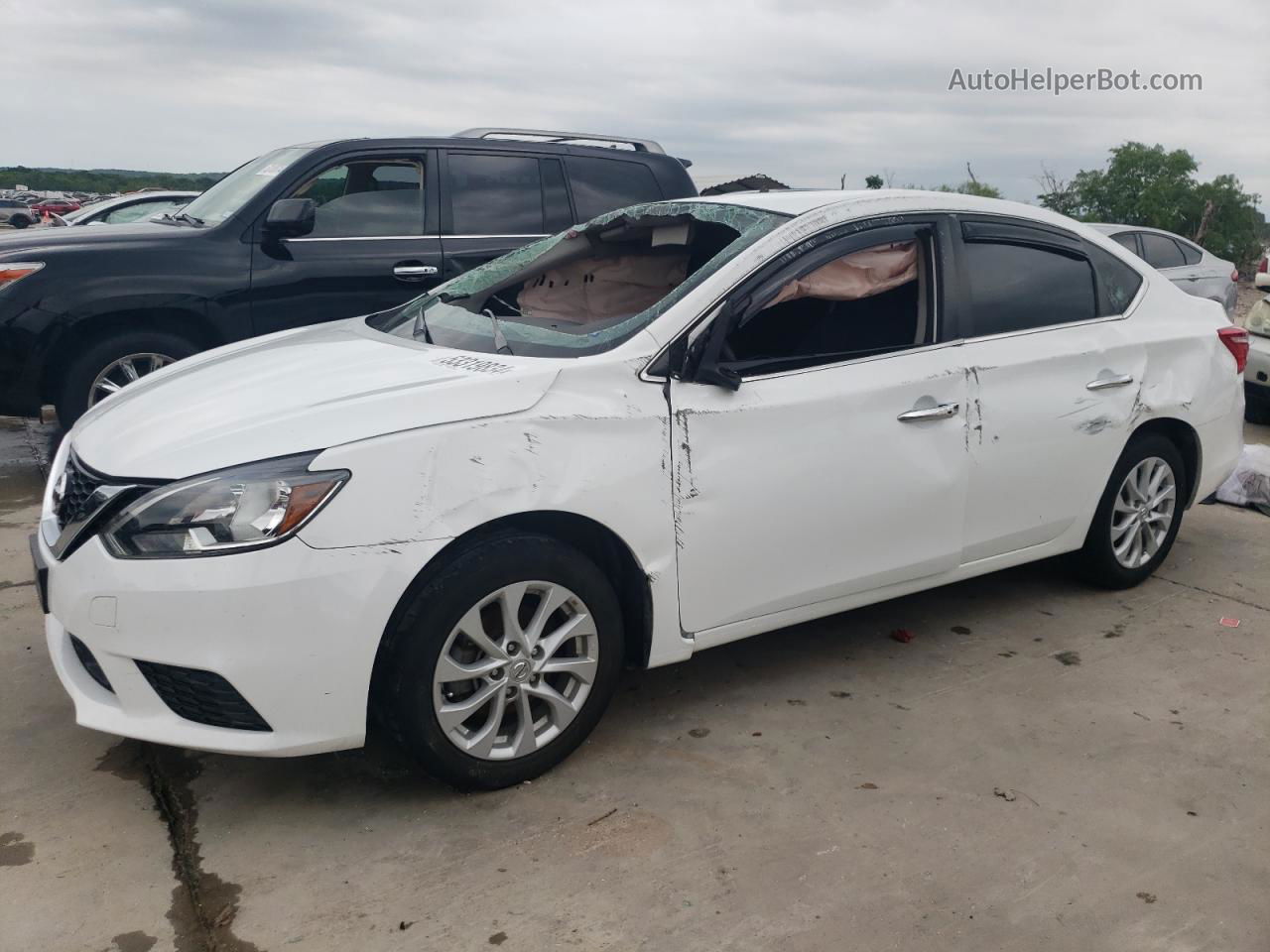 2019 Nissan Sentra S White vin: 3N1AB7AP3KY275523