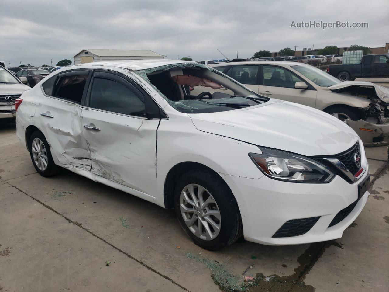 2019 Nissan Sentra S White vin: 3N1AB7AP3KY275523