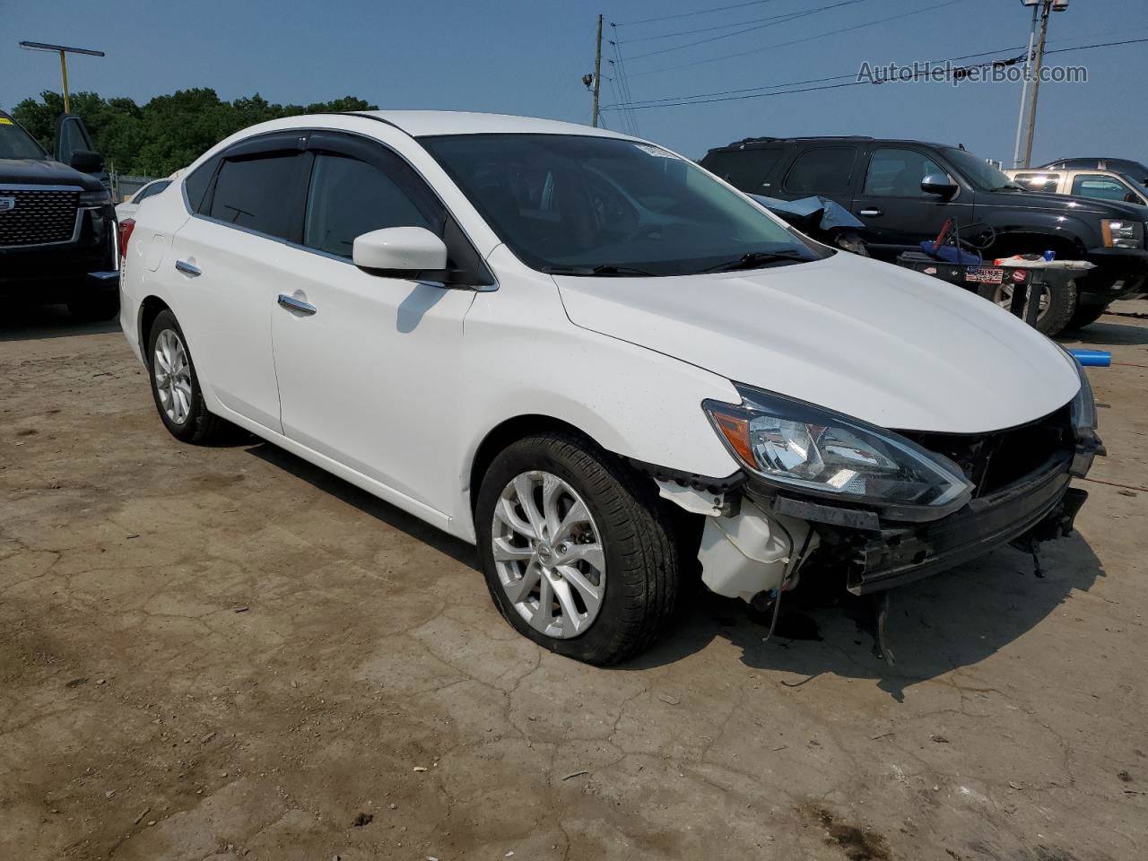 2019 Nissan Sentra S White vin: 3N1AB7AP3KY356148