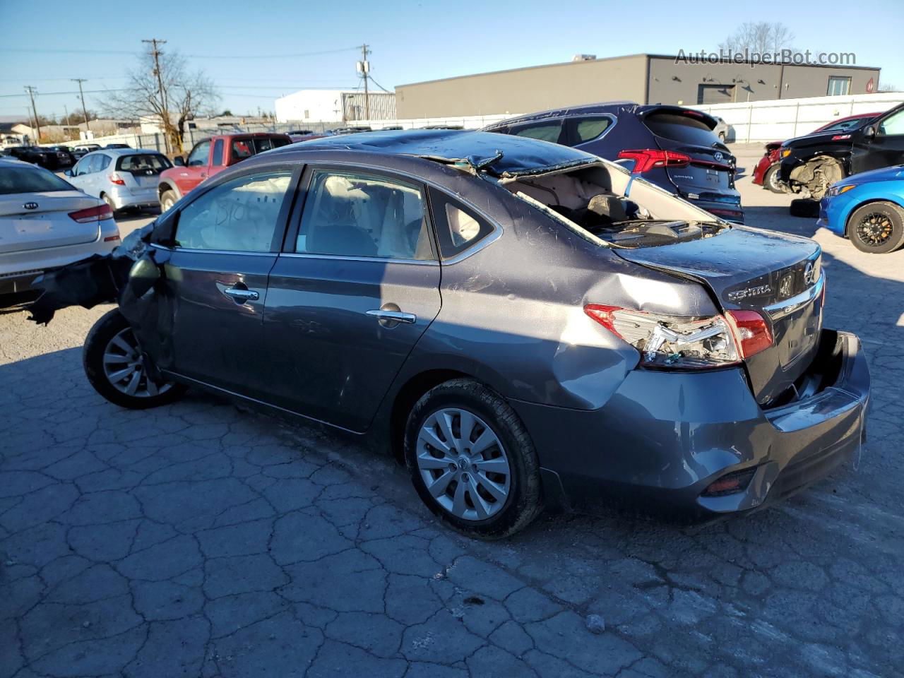 2019 Nissan Sentra S Серый vin: 3N1AB7AP3KY400522