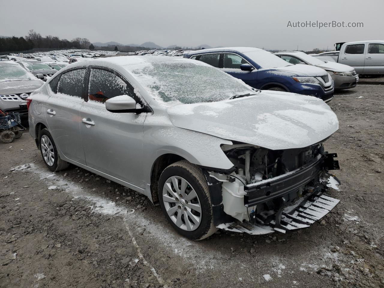 2019 Nissan Sentra S Серебряный vin: 3N1AB7AP3KY412749