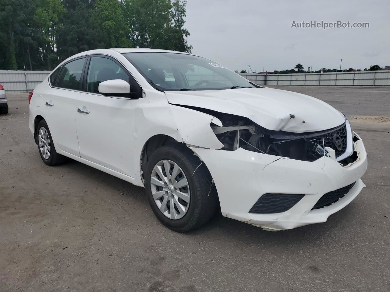 2019 Nissan Sentra S White vin: 3N1AB7AP3KY413576