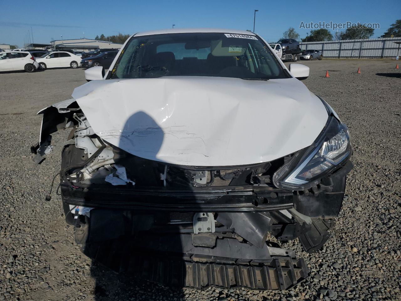 2019 Nissan Sentra S White vin: 3N1AB7AP3KY423573