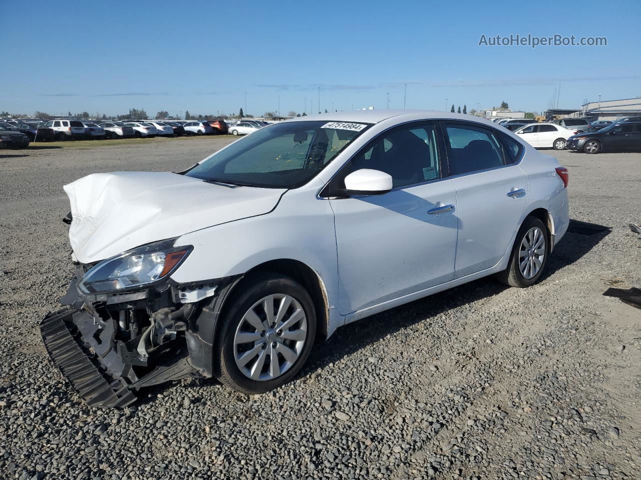 2019 Nissan Sentra S White vin: 3N1AB7AP3KY423573