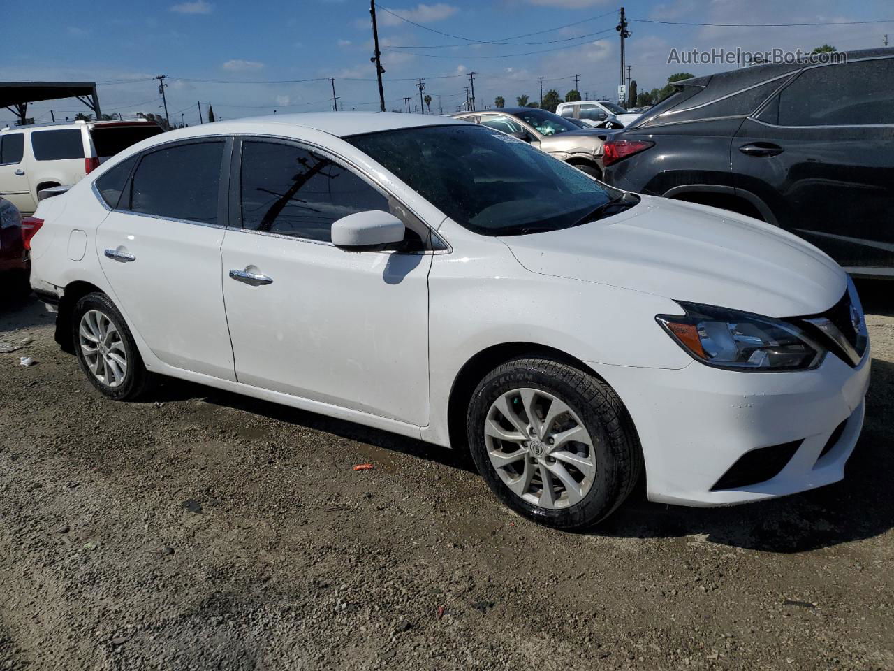 2019 Nissan Sentra S White vin: 3N1AB7AP3KY438445