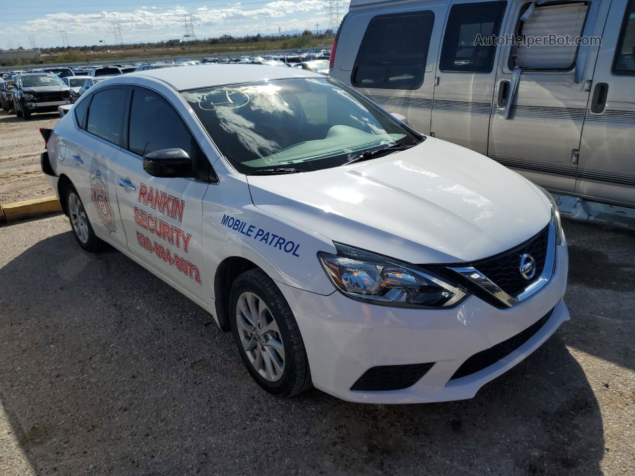 2019 Nissan Sentra S White vin: 3N1AB7AP3KY441149