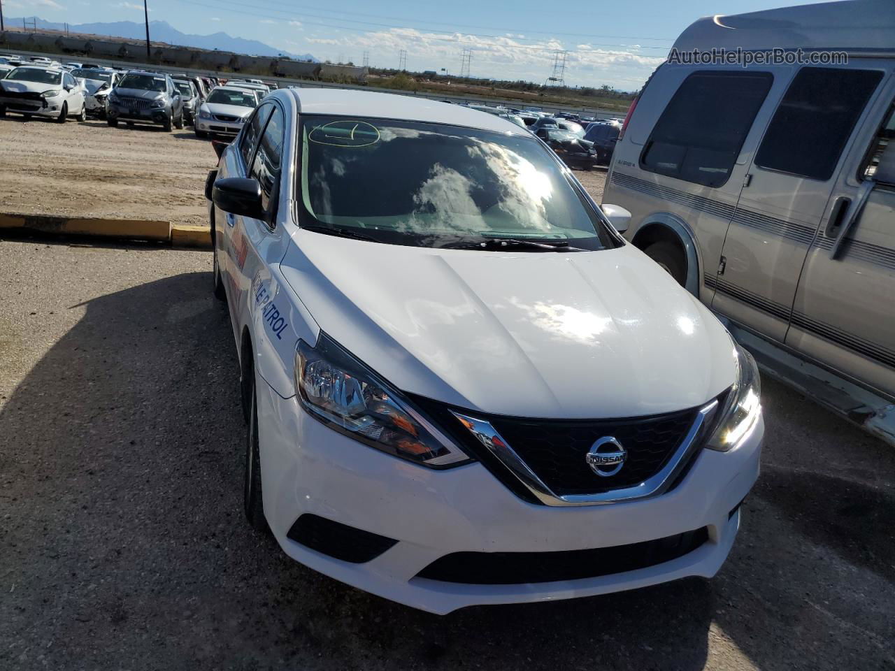 2019 Nissan Sentra S White vin: 3N1AB7AP3KY441149