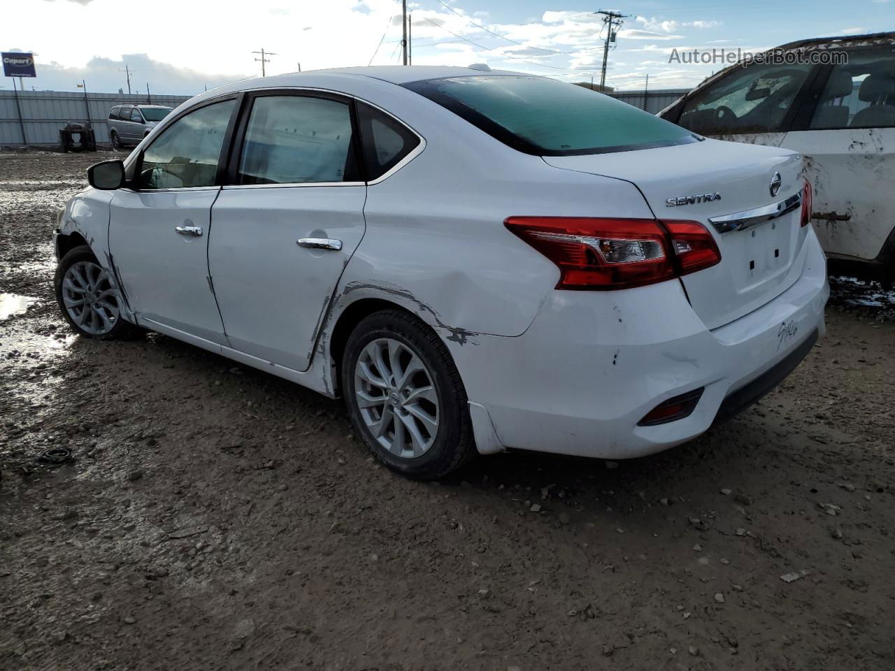 2019 Nissan Sentra S White vin: 3N1AB7AP3KY441247