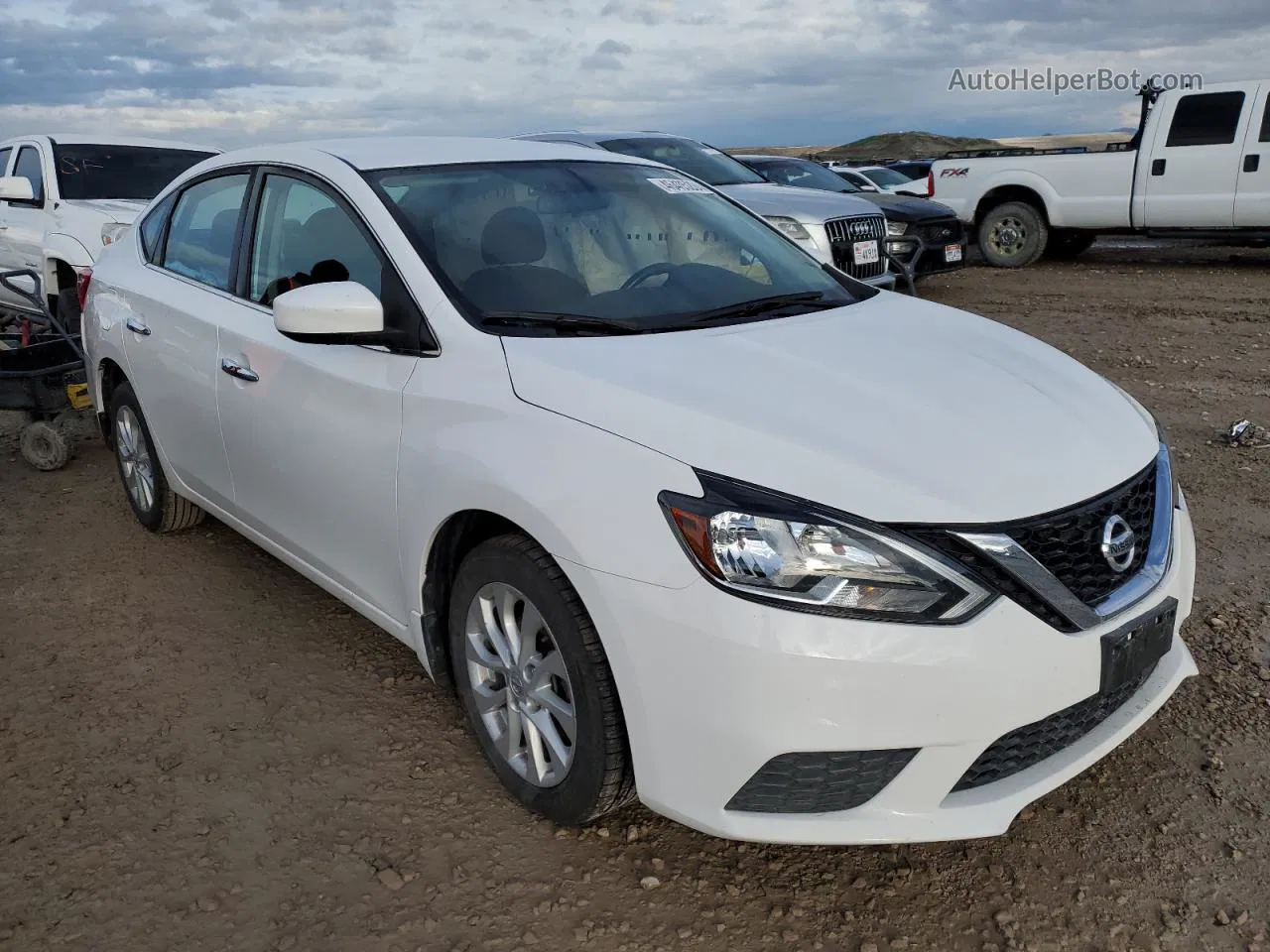 2019 Nissan Sentra S White vin: 3N1AB7AP3KY441247