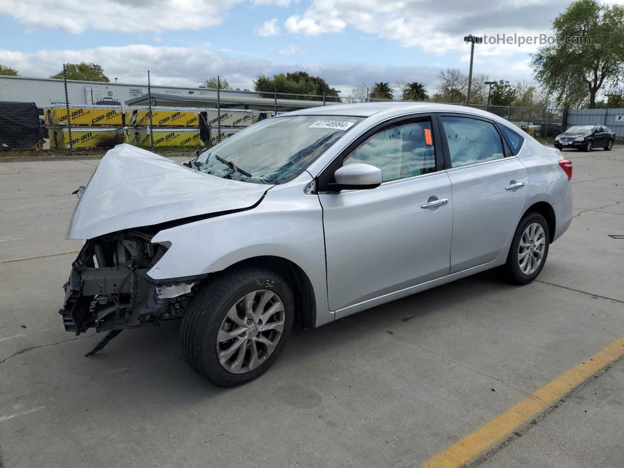 2019 Nissan Sentra S Серебряный vin: 3N1AB7AP3KY447906