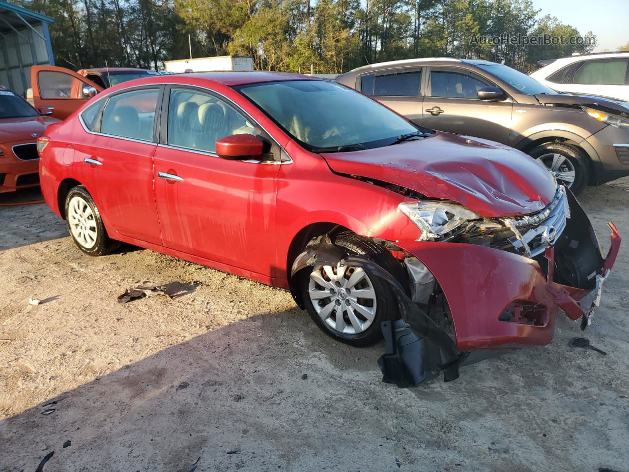 2014 Nissan Sentra S Red vin: 3N1AB7AP4EL626361