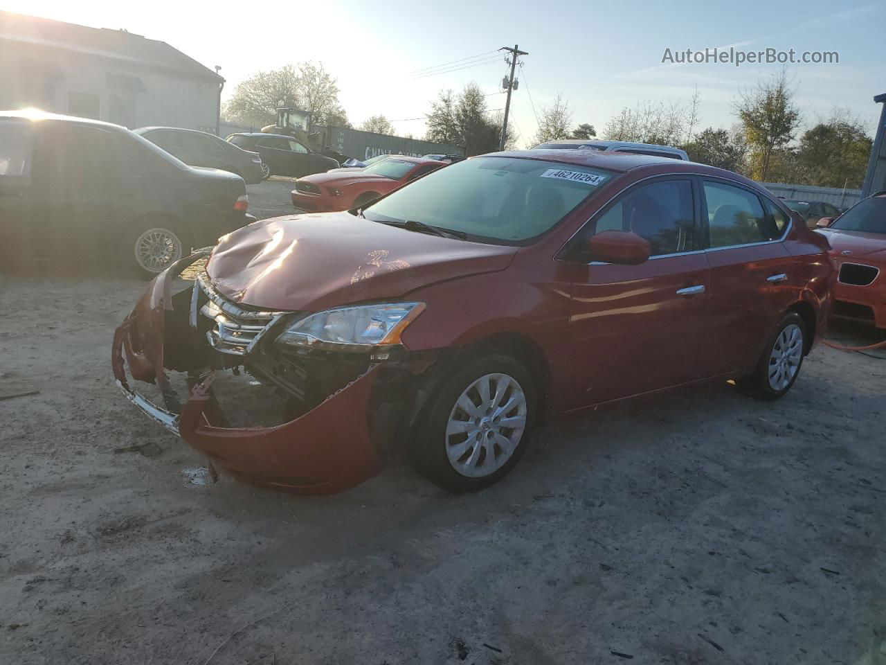 2014 Nissan Sentra S Красный vin: 3N1AB7AP4EL626361