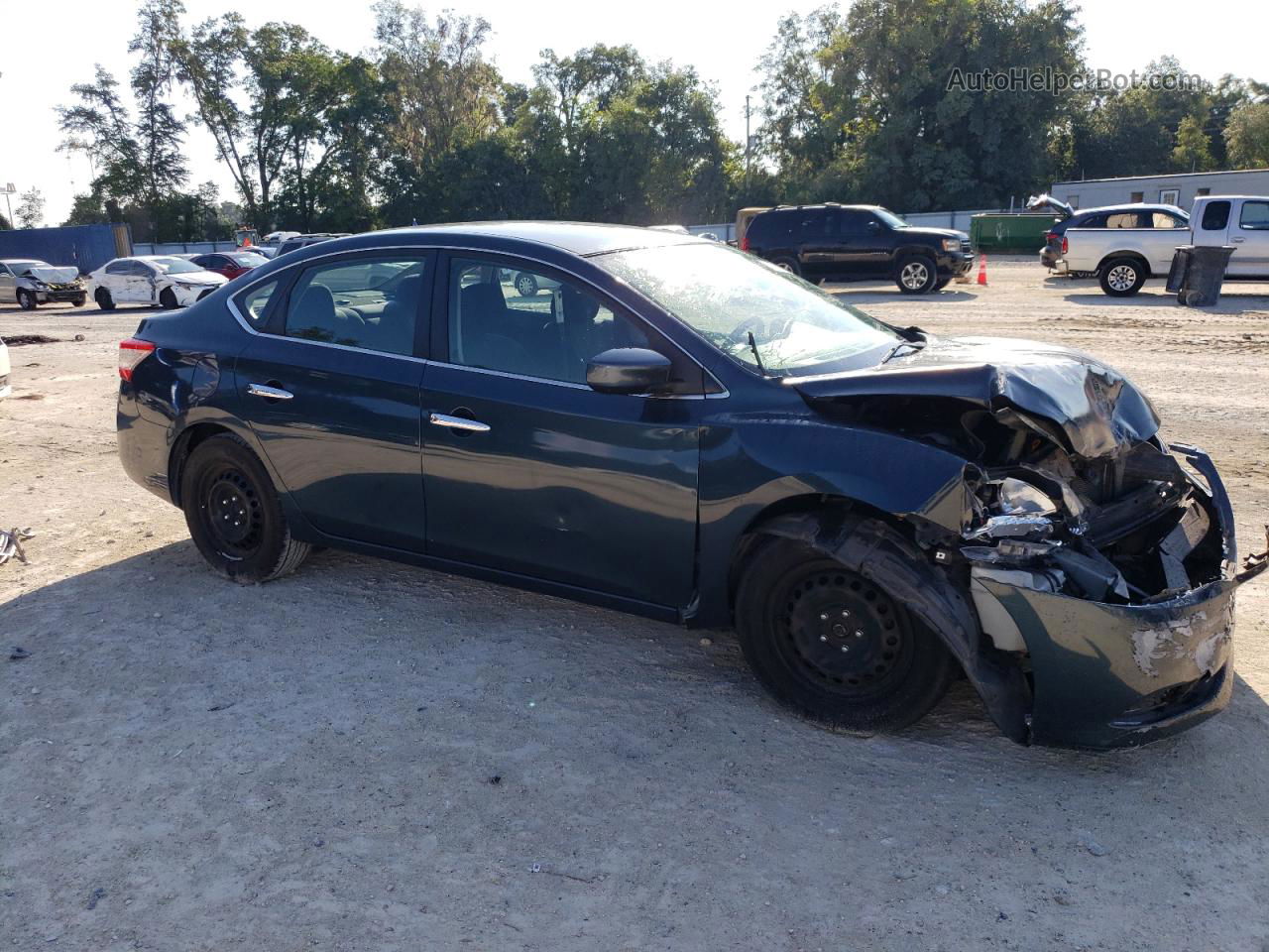 2014 Nissan Sentra S Синий vin: 3N1AB7AP4EL656539