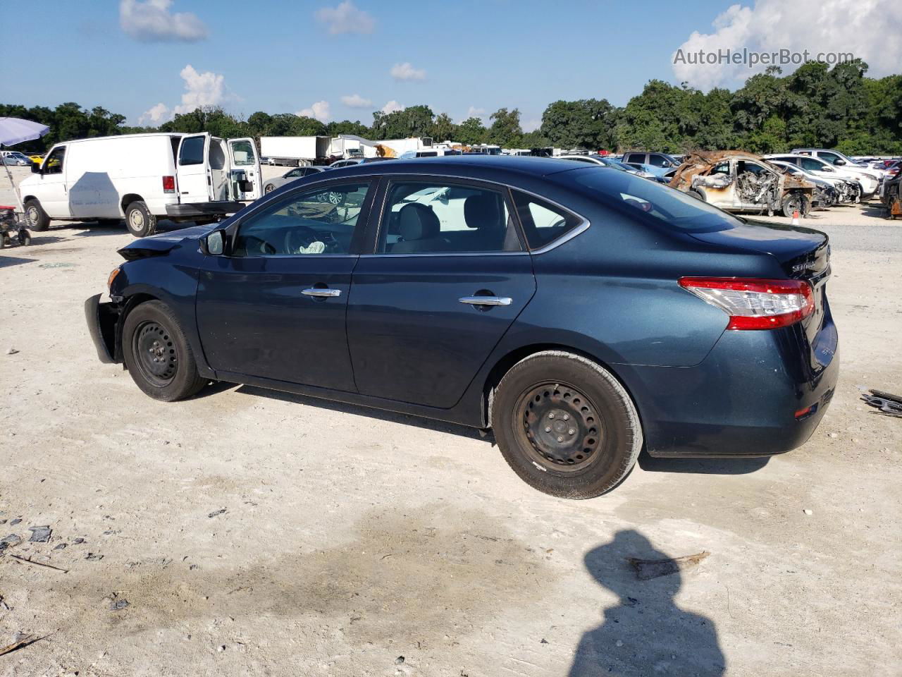 2014 Nissan Sentra S Синий vin: 3N1AB7AP4EL656539