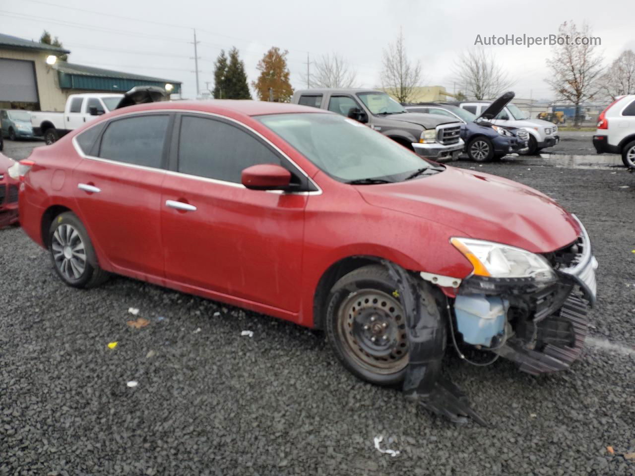 2014 Nissan Sentra S Red vin: 3N1AB7AP4EL659196