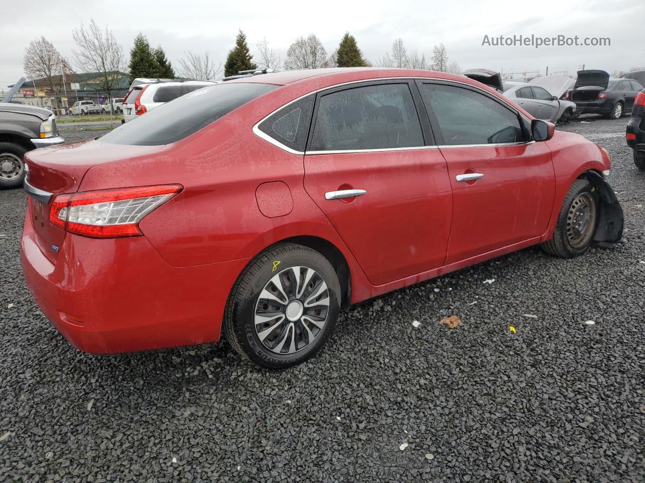 2014 Nissan Sentra S Красный vin: 3N1AB7AP4EL659196