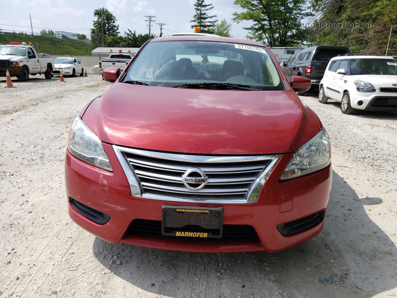 2014 Nissan Sentra S Красный vin: 3N1AB7AP4EL681263