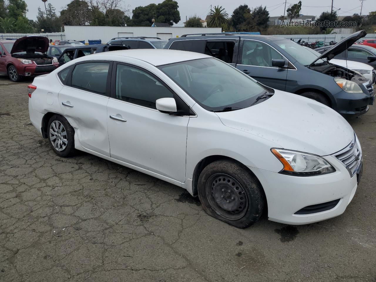 2014 Nissan Sentra S Белый vin: 3N1AB7AP4EY239425