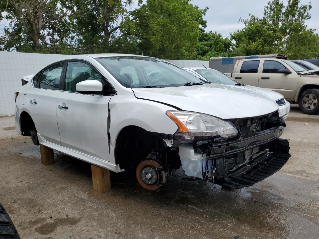 2014 Nissan Sentra S White vin: 3N1AB7AP4EY278211