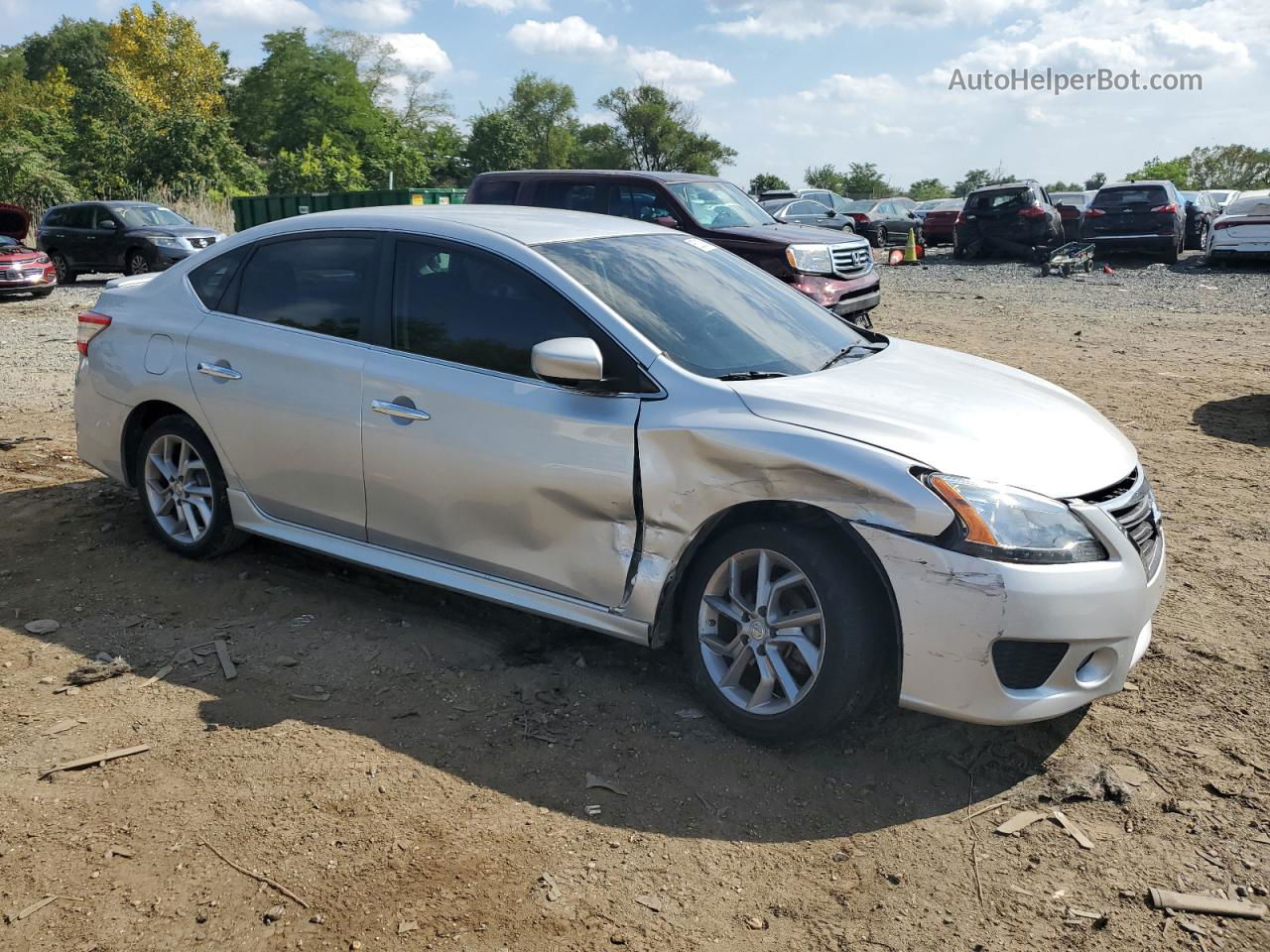 2014 Nissan Sentra S Silver vin: 3N1AB7AP4EY325463