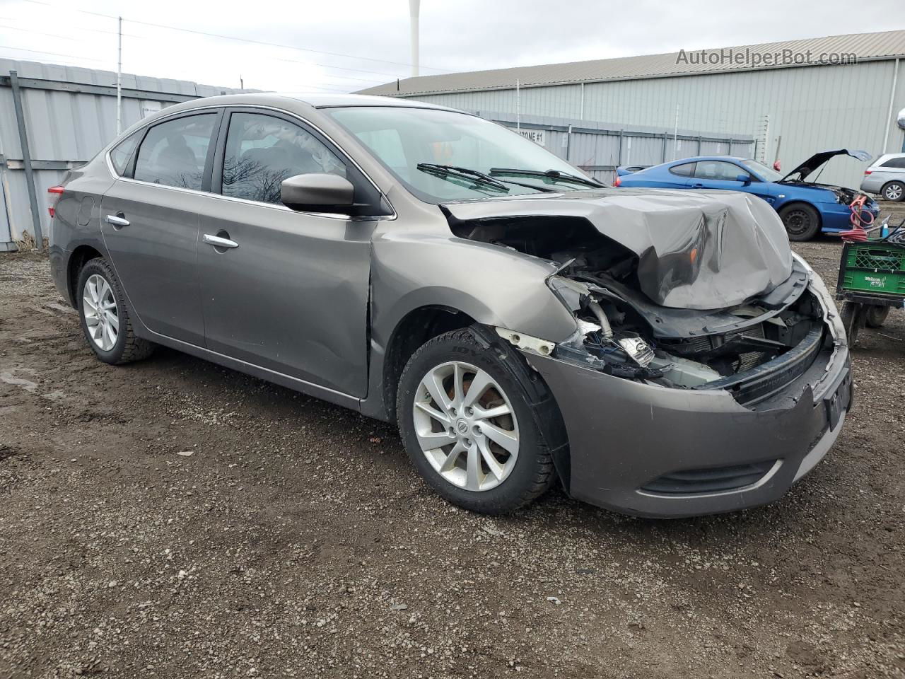 2015 Nissan Sentra S Серый vin: 3N1AB7AP4FL661712