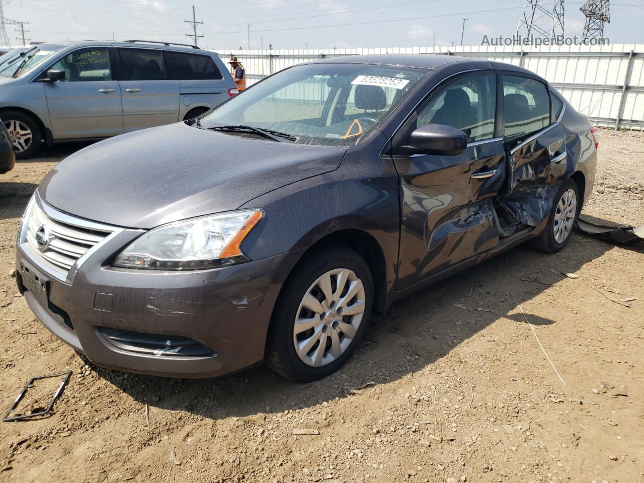 2015 Nissan Sentra S Gray vin: 3N1AB7AP4FL690661