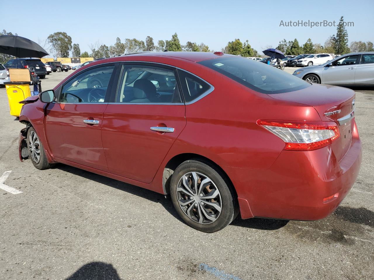 2015 Nissan Sentra S Бордовый vin: 3N1AB7AP4FL692619