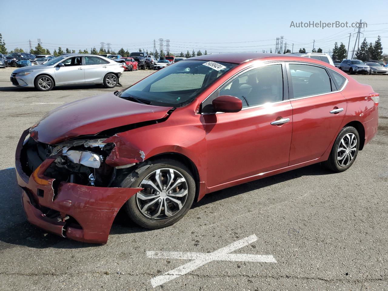 2015 Nissan Sentra S Burgundy vin: 3N1AB7AP4FL692619