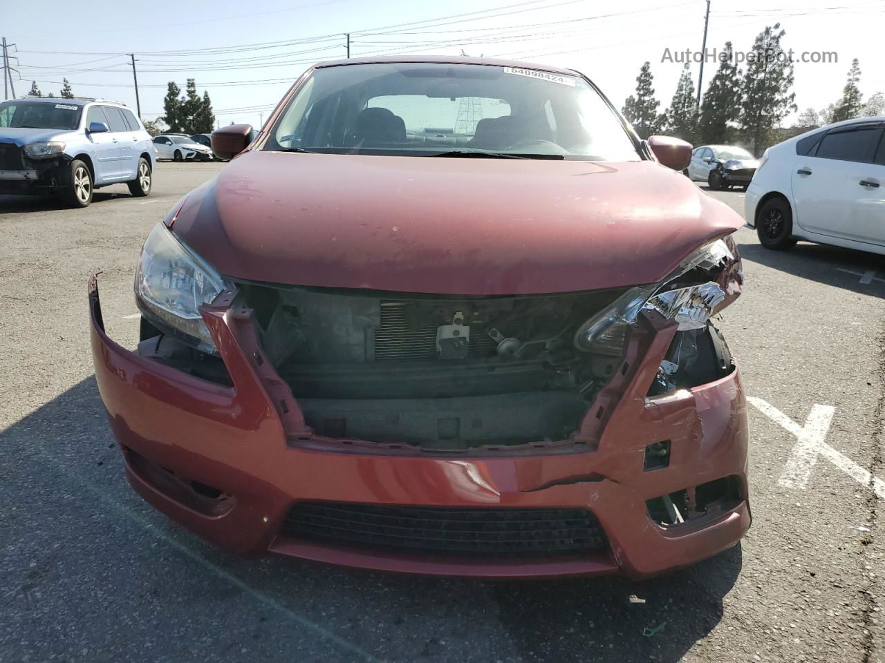 2015 Nissan Sentra S Burgundy vin: 3N1AB7AP4FL692619