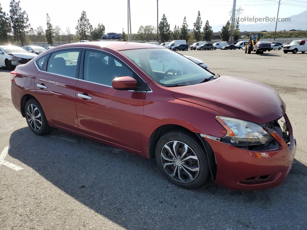 2015 Nissan Sentra S Burgundy vin: 3N1AB7AP4FL692619