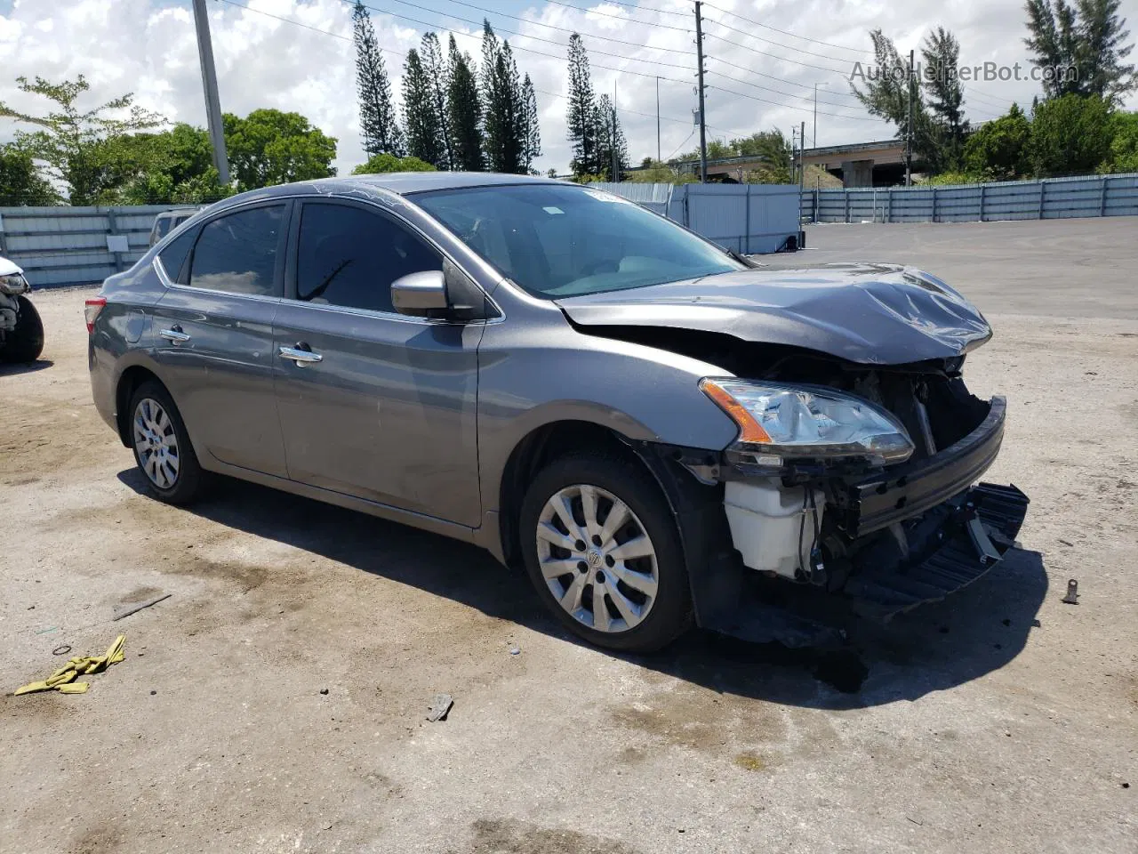 2015 Nissan Sentra S Серый vin: 3N1AB7AP4FY255092