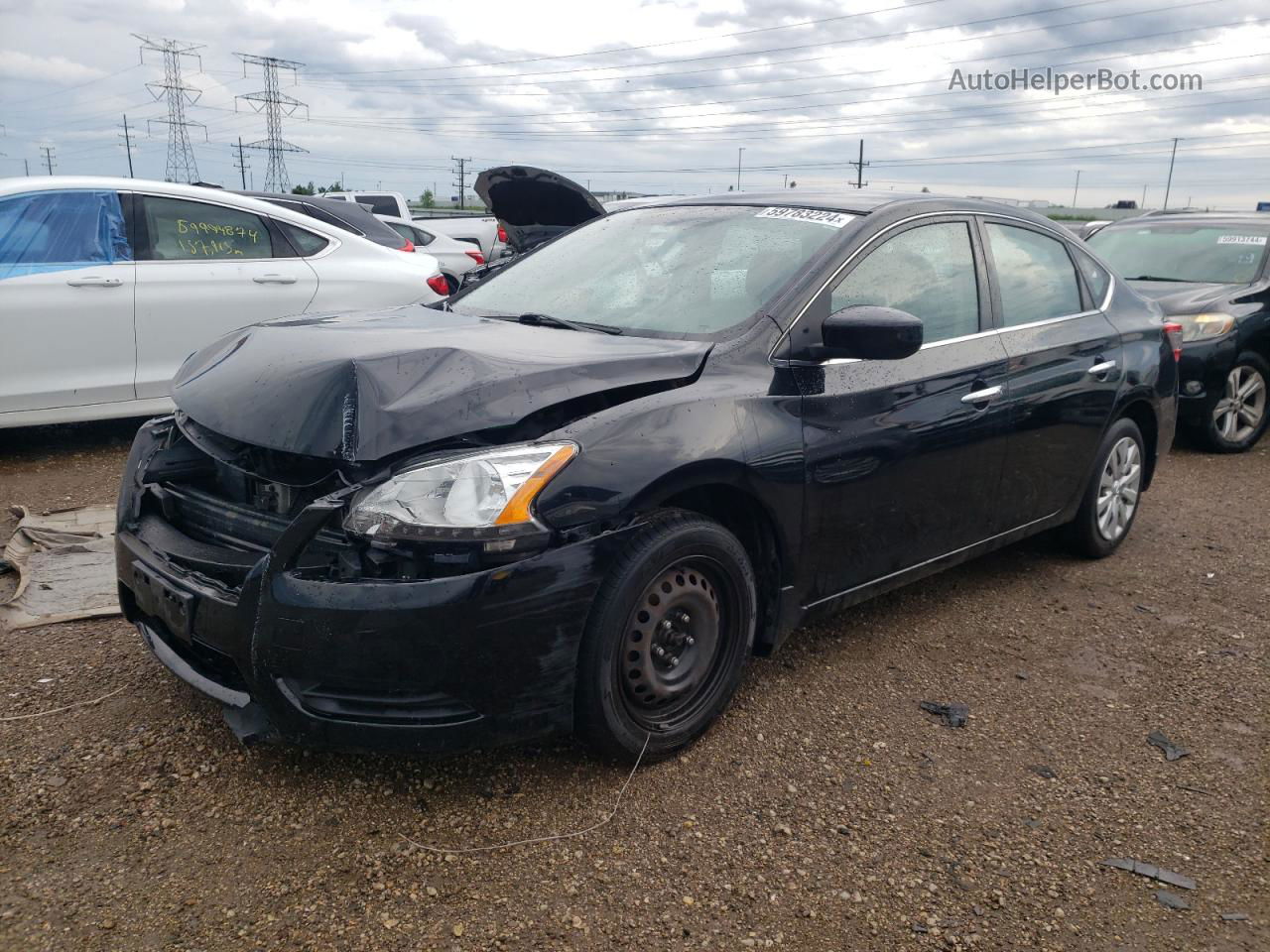 2015 Nissan Sentra S Черный vin: 3N1AB7AP4FY258428