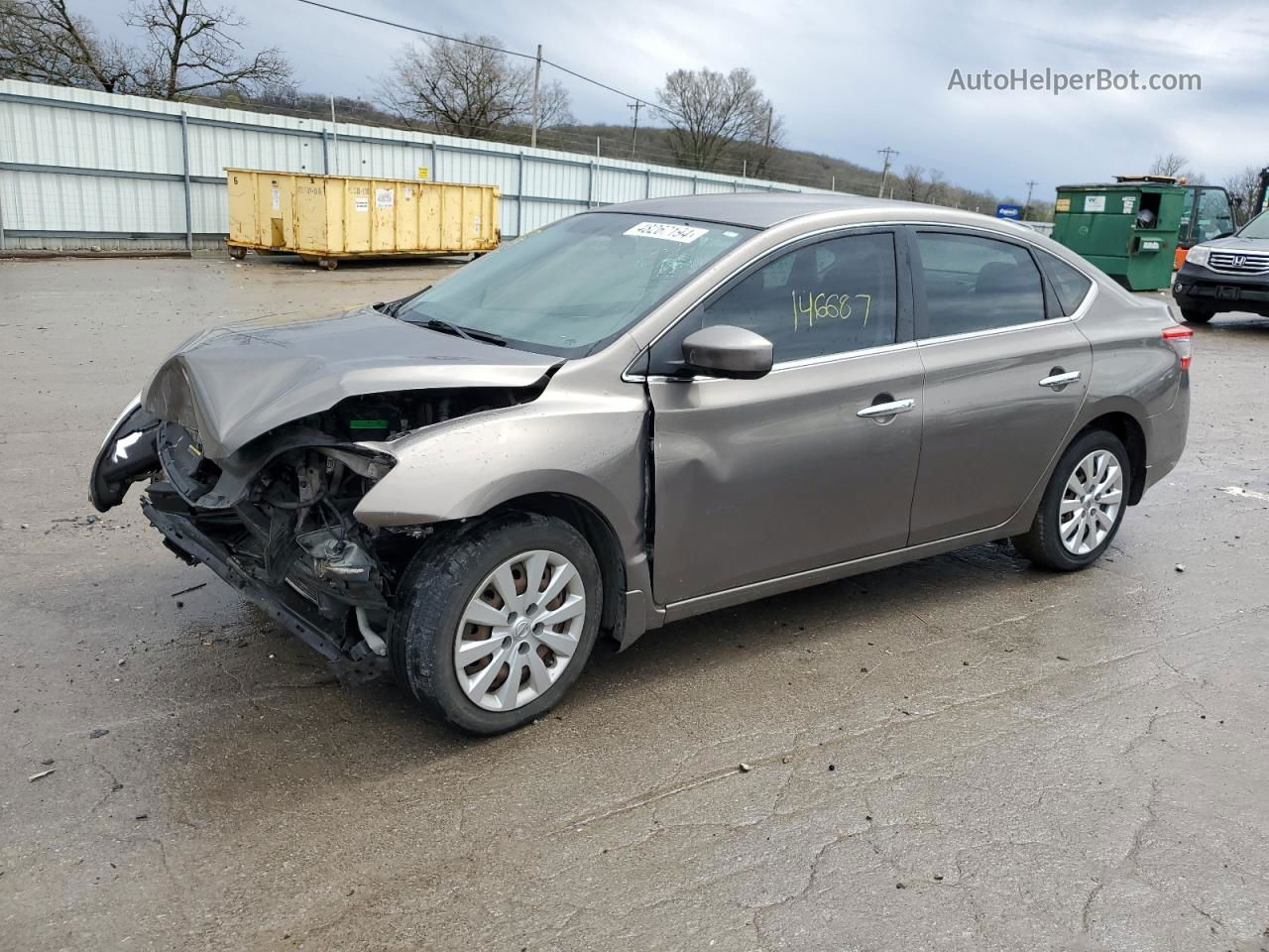 2015 Nissan Sentra S Gray vin: 3N1AB7AP4FY258834