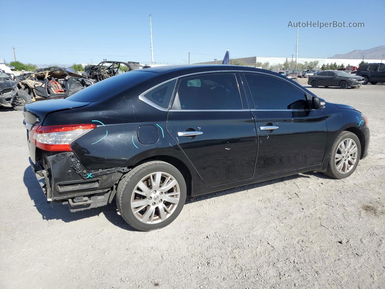 2015 Nissan Sentra S Черный vin: 3N1AB7AP4FY291414