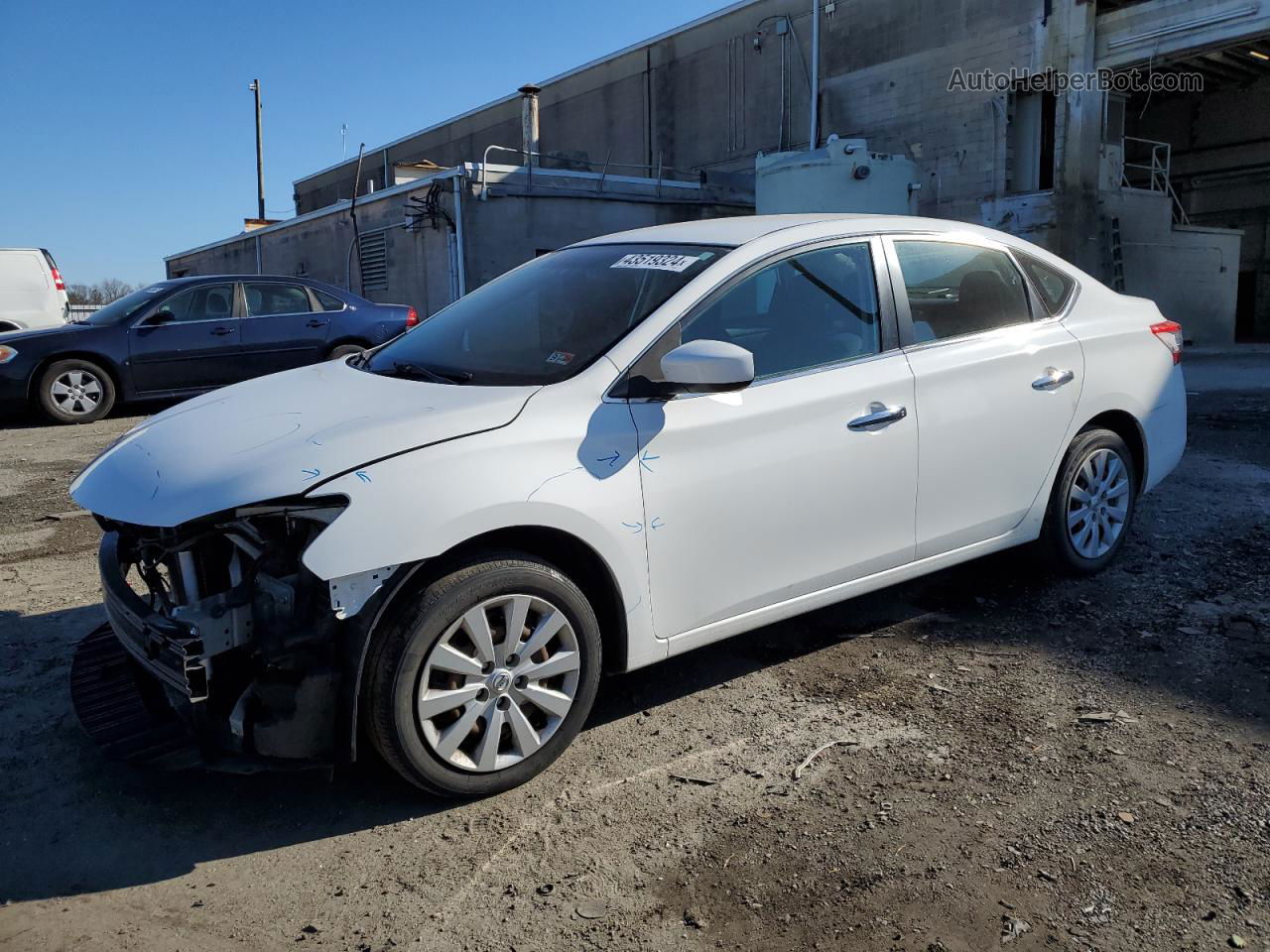 2015 Nissan Sentra S White vin: 3N1AB7AP4FY306638