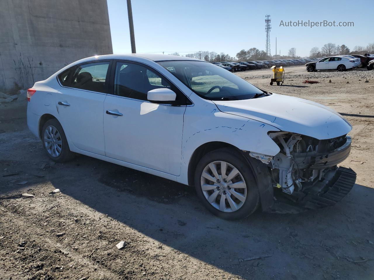 2015 Nissan Sentra S White vin: 3N1AB7AP4FY306638