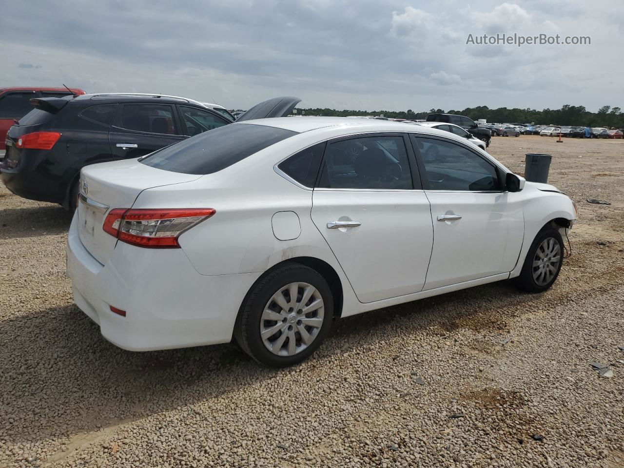 2015 Nissan Sentra S White vin: 3N1AB7AP4FY370856