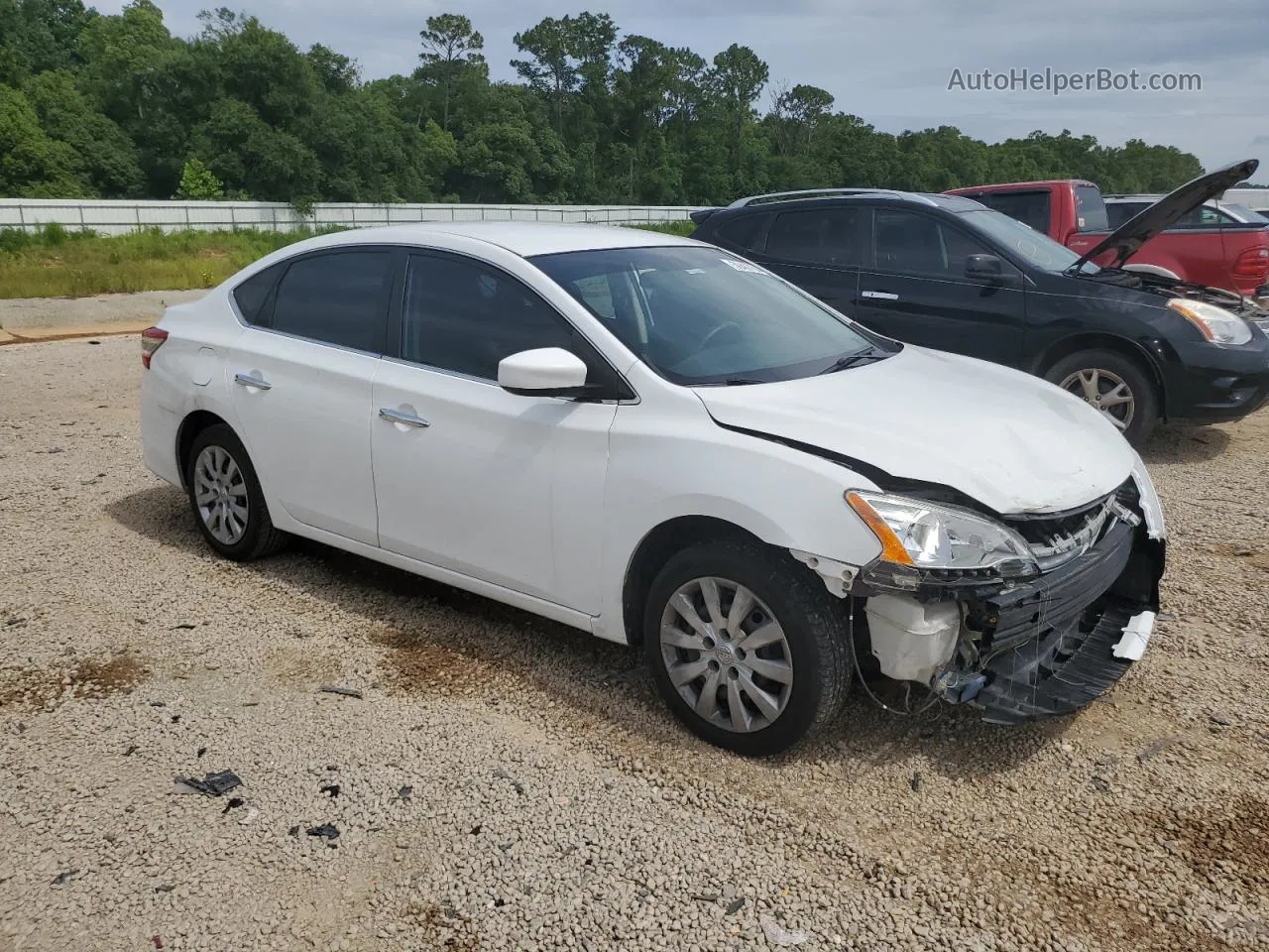 2015 Nissan Sentra S White vin: 3N1AB7AP4FY370856