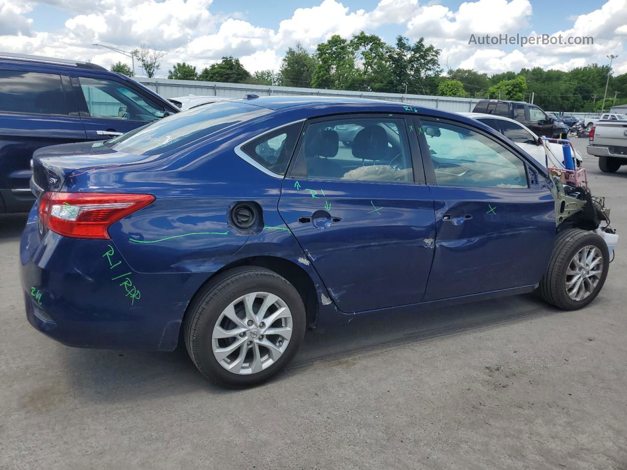 2018 Nissan Sentra S Blue vin: 3N1AB7AP4JL626161