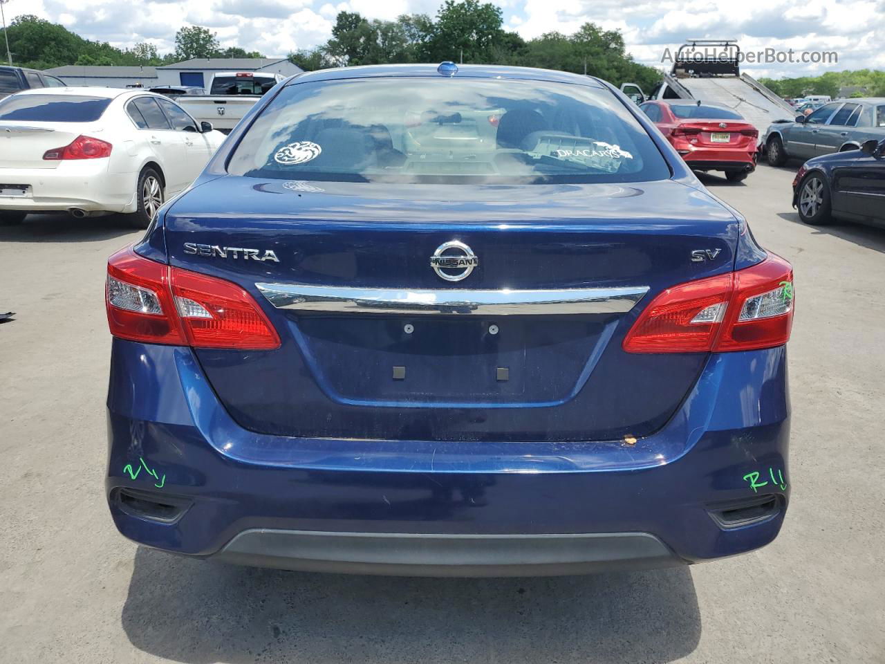 2018 Nissan Sentra S Blue vin: 3N1AB7AP4JL626161