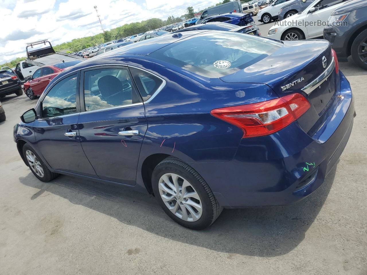 2018 Nissan Sentra S Blue vin: 3N1AB7AP4JL626161