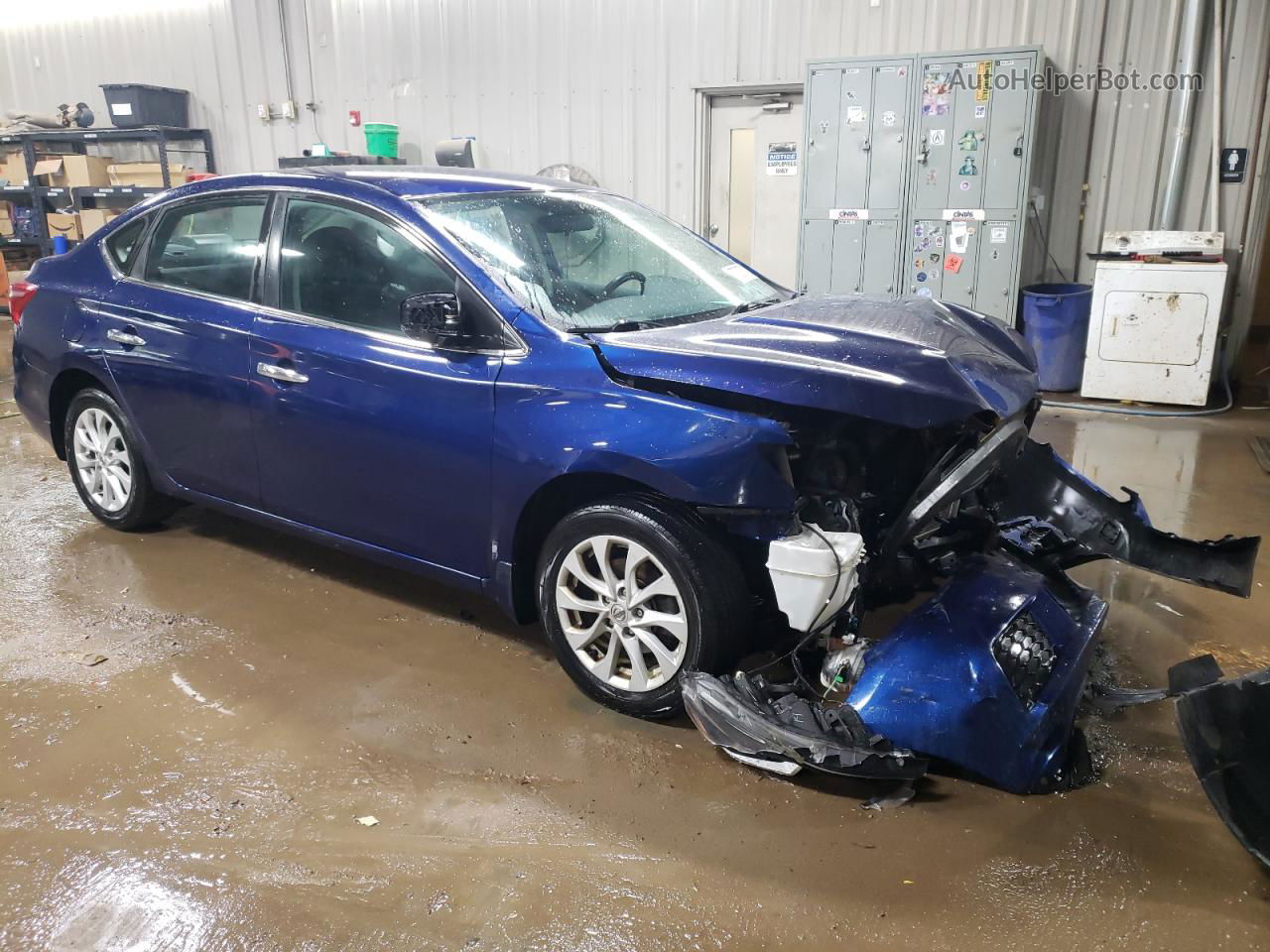 2018 Nissan Sentra S Blue vin: 3N1AB7AP4JL637662