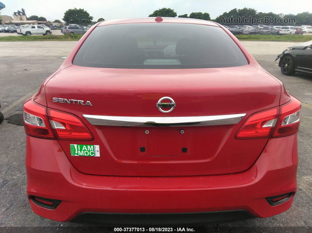 2018 Nissan Sentra Sv Red vin: 3N1AB7AP4JL653652