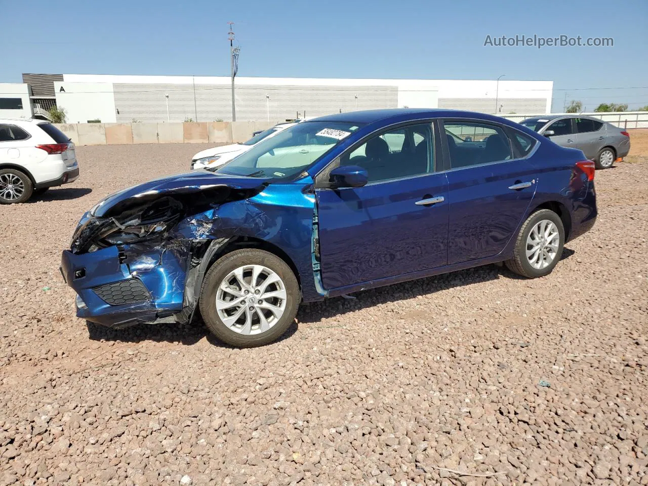 2018 Nissan Sentra S Blue vin: 3N1AB7AP4JL656633