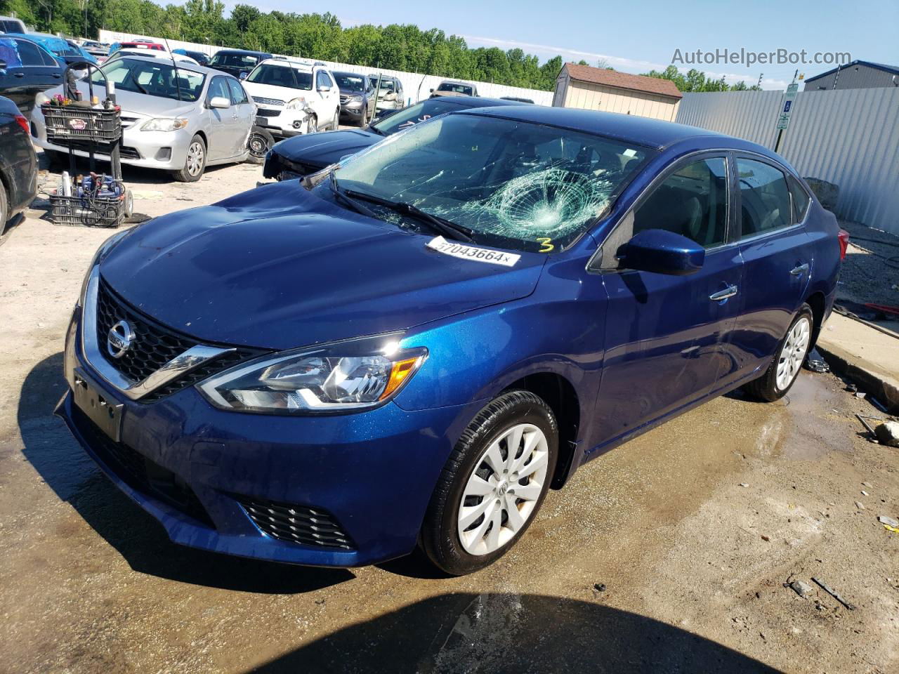 2018 Nissan Sentra S Синий vin: 3N1AB7AP4JY208881