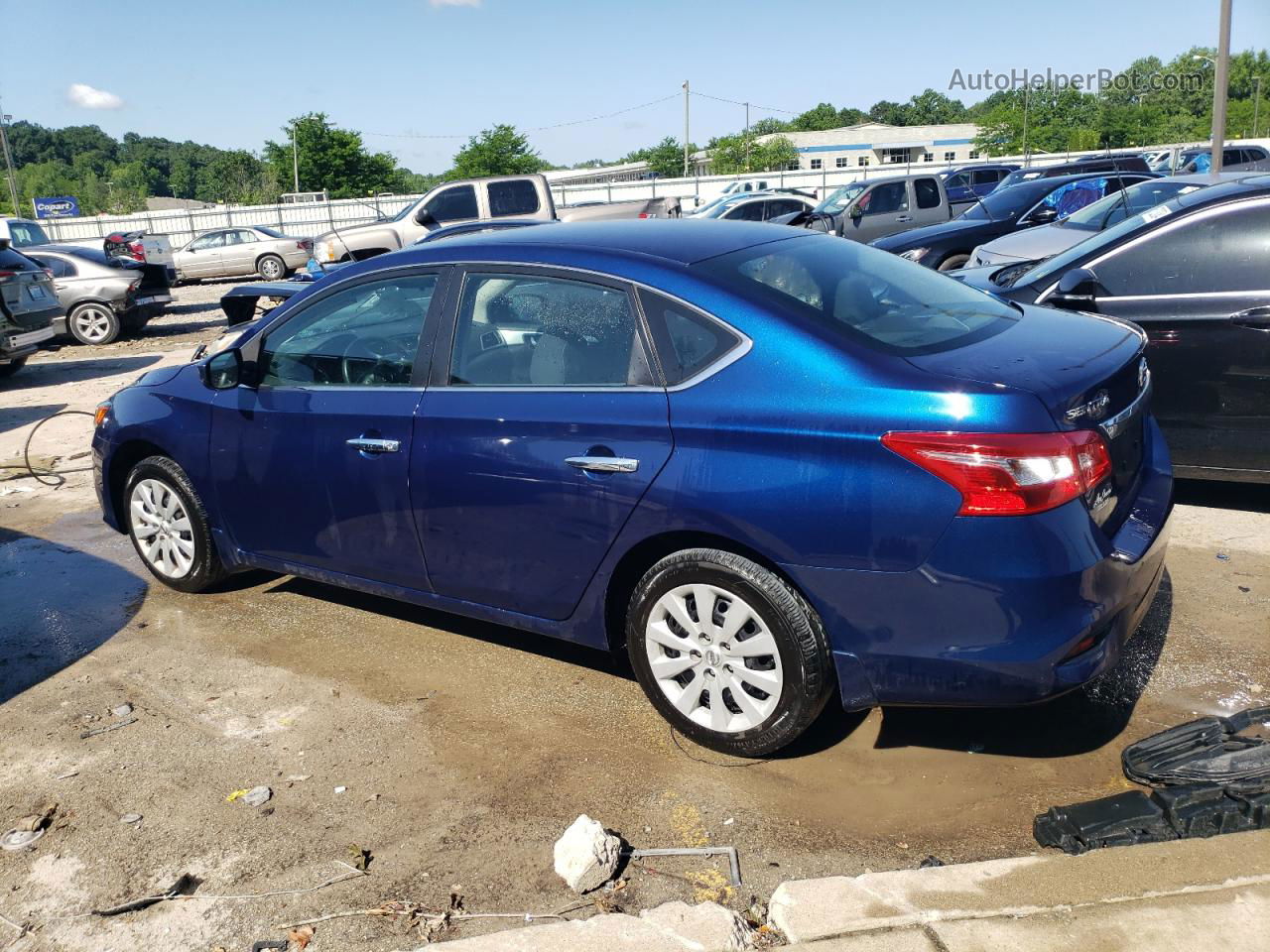 2018 Nissan Sentra S Blue vin: 3N1AB7AP4JY208881